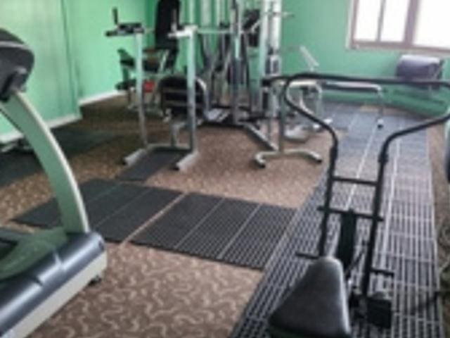 gym with carpet floors