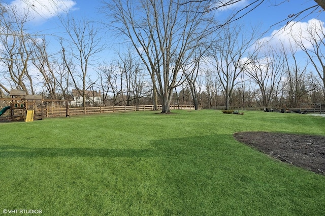 view of yard featuring a playground