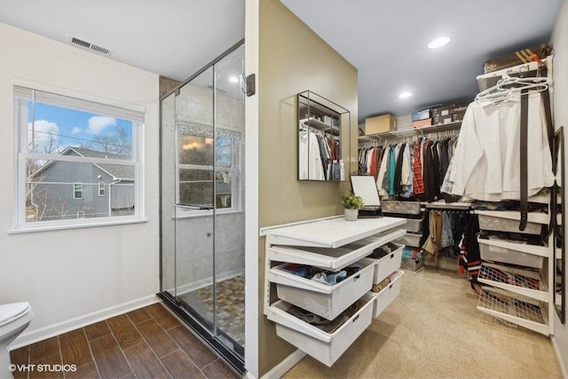 view of walk in closet