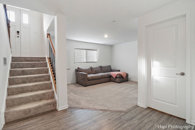 living room featuring wood-type flooring