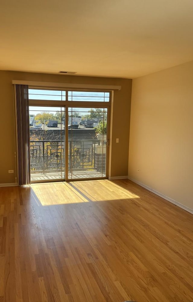 spare room with hardwood / wood-style flooring