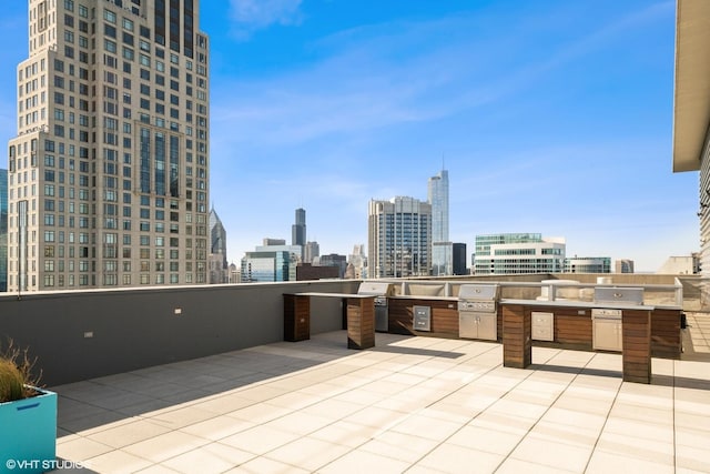 view of patio with exterior kitchen