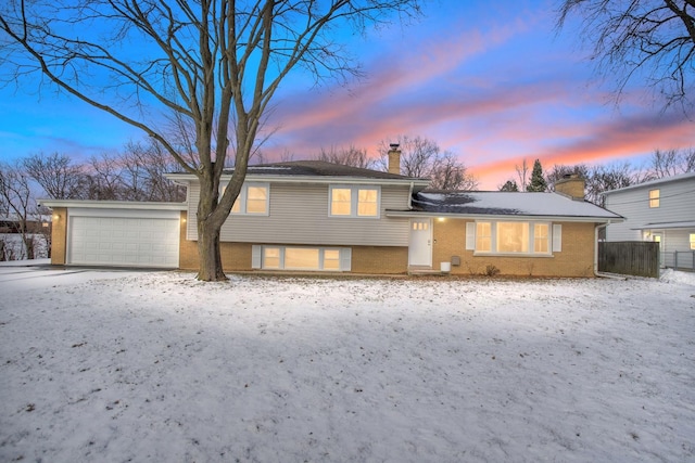 view of front of house with a garage