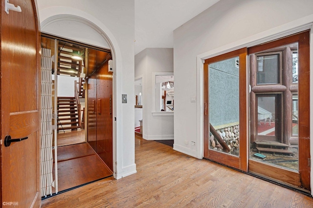 foyer featuring light hardwood / wood-style flooring