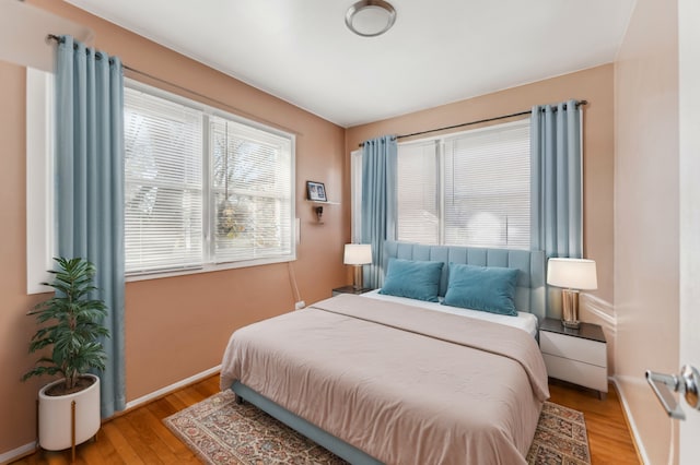 bedroom featuring light hardwood / wood-style flooring