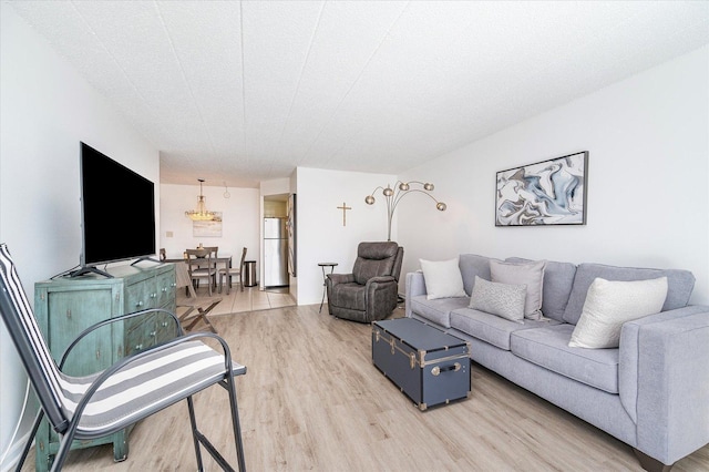 living room with hardwood / wood-style flooring