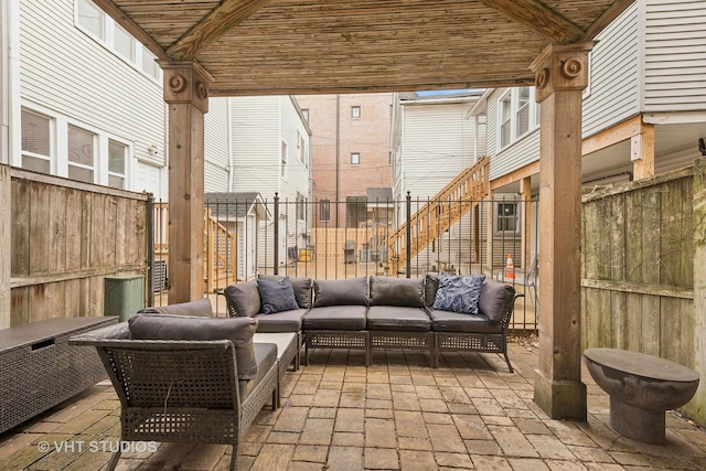 view of patio featuring outdoor lounge area