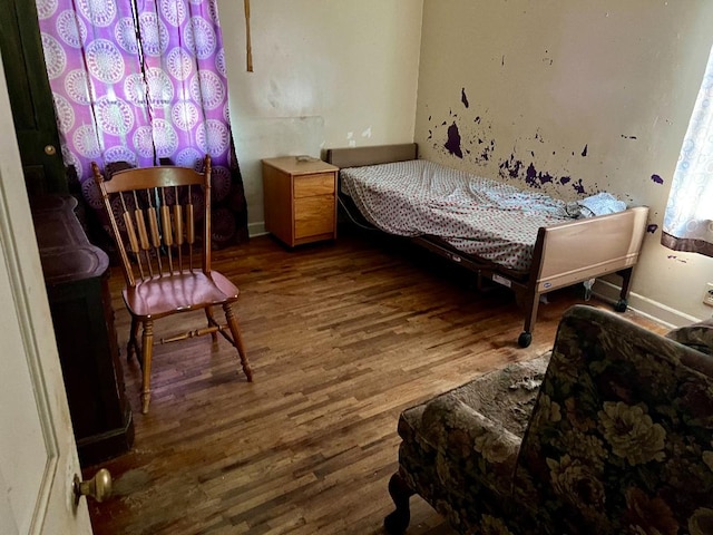 bedroom with hardwood / wood-style flooring