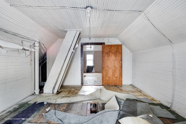 bonus room featuring lofted ceiling