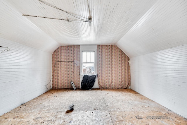 bonus room featuring lofted ceiling