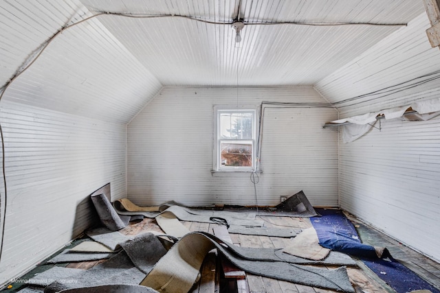 additional living space with vaulted ceiling