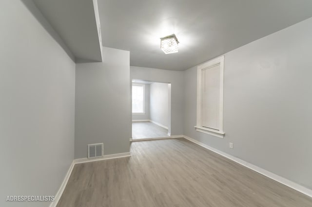 empty room featuring light hardwood / wood-style floors