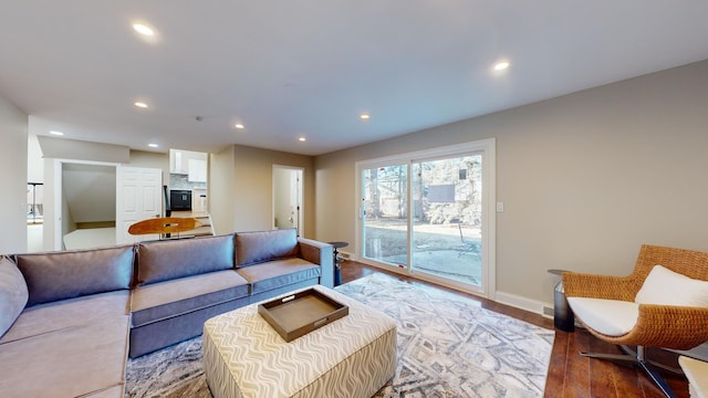 living room featuring light hardwood / wood-style flooring