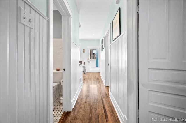 hall featuring hardwood / wood-style floors