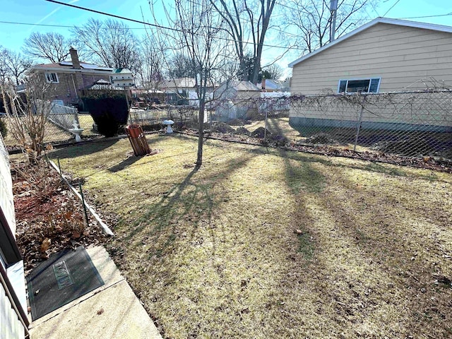 view of yard featuring fence