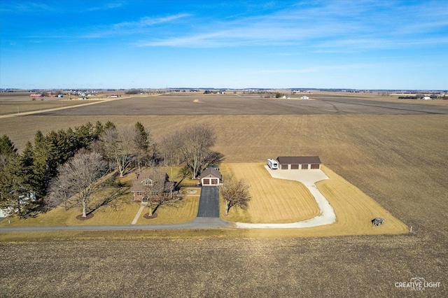 aerial view featuring a rural view