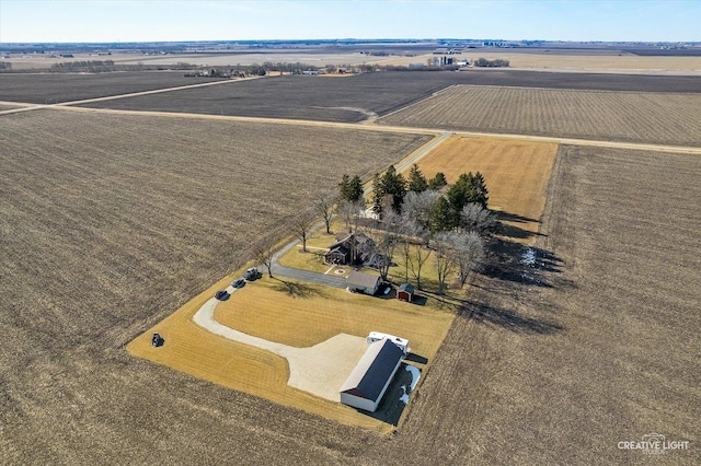 aerial view with a rural view