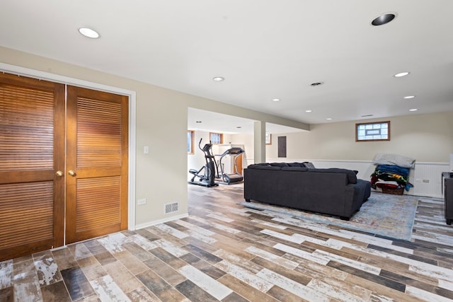 living room featuring light hardwood / wood-style floors