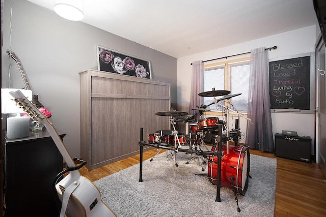 interior space with hardwood / wood-style flooring