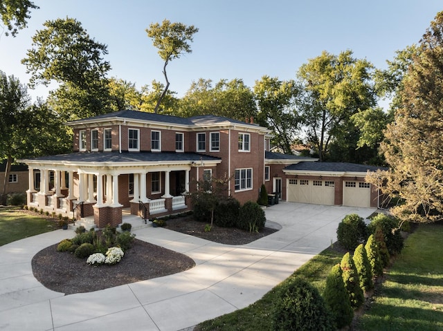 colonial inspired home with a porch