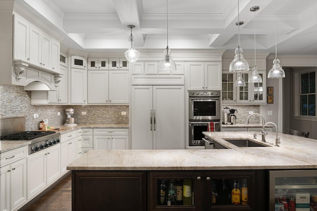 326 E Central Rd, Arlington Heights, IL 60005 - kitchen featuring a spacious island, stainless steel appliances, decorative light fixtures, and sink