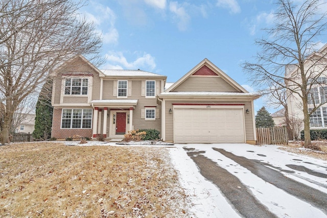 view of front of property featuring a garage