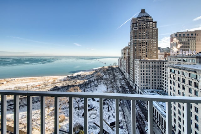 property view of water with a view of the beach