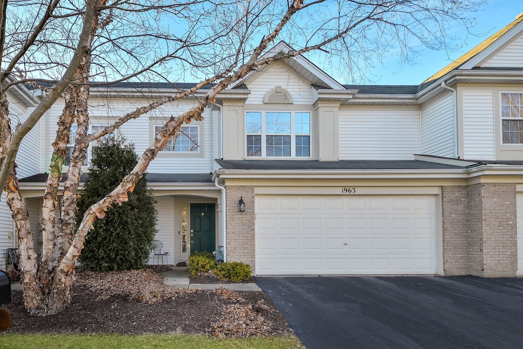 view of property featuring a garage