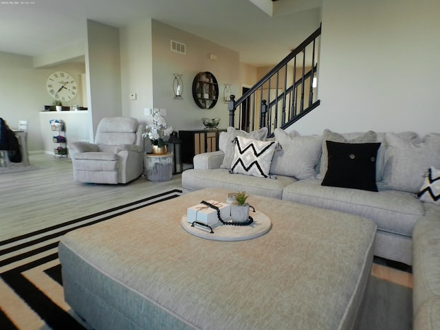 living room featuring hardwood / wood-style flooring