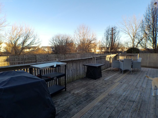 deck with area for grilling