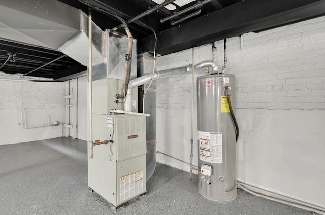 utility room with water heater