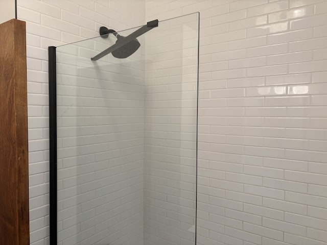 interior details with tiled shower