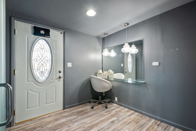 entrance foyer with wood-type flooring