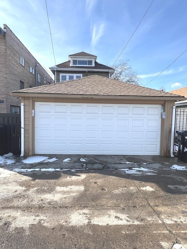 view of garage