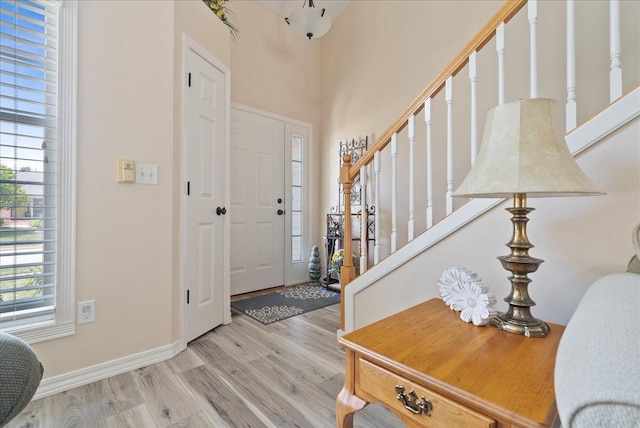 foyer featuring light hardwood / wood-style flooring