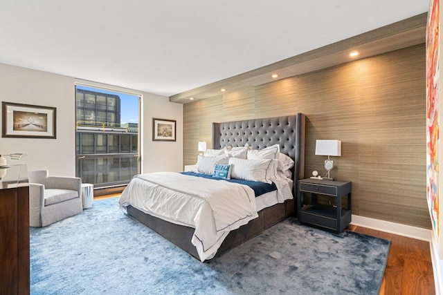 bedroom featuring wood-type flooring