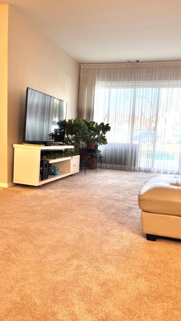 living room with carpet floors