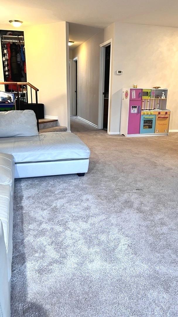 living room with carpet floors