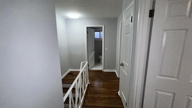 hall featuring dark hardwood / wood-style flooring