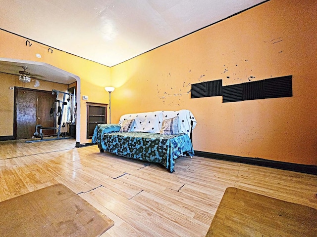 bedroom featuring hardwood / wood-style flooring