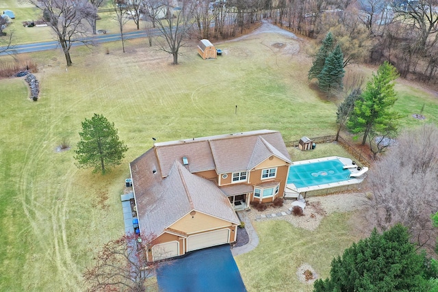 aerial view featuring a rural view