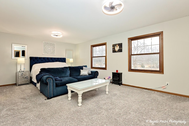 bedroom with carpet floors