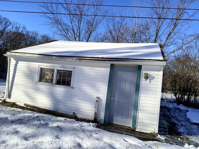 view of snow covered structure