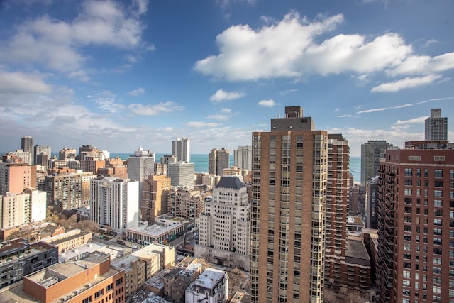 view of city featuring a water view