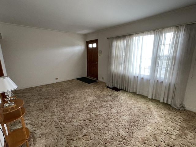 view of carpeted foyer