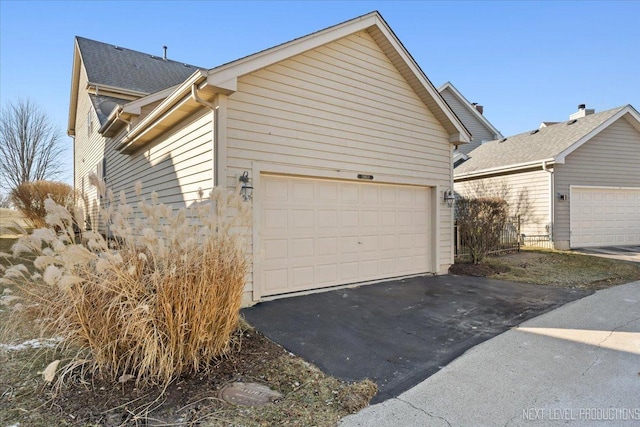 exterior space featuring a garage