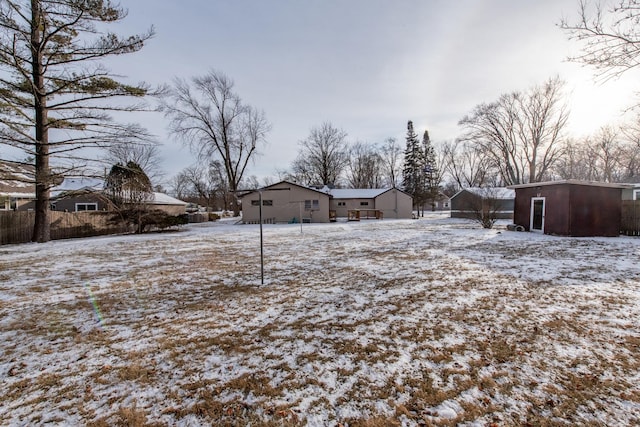 view of snowy yard