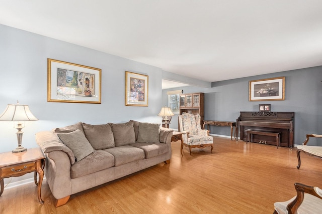 living room with light wood-type flooring