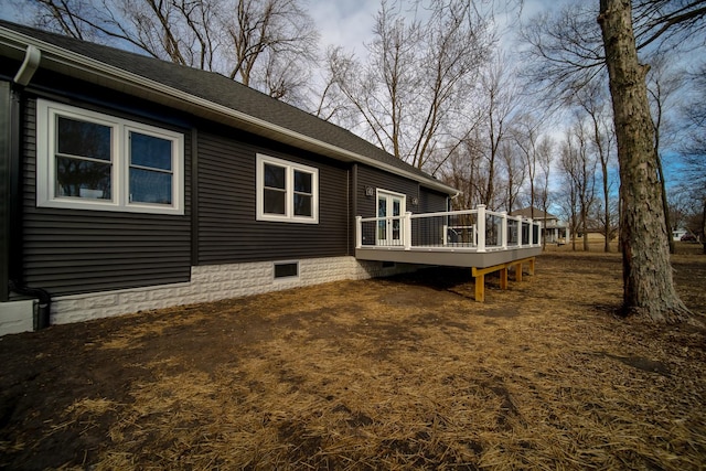 rear view of house with a deck