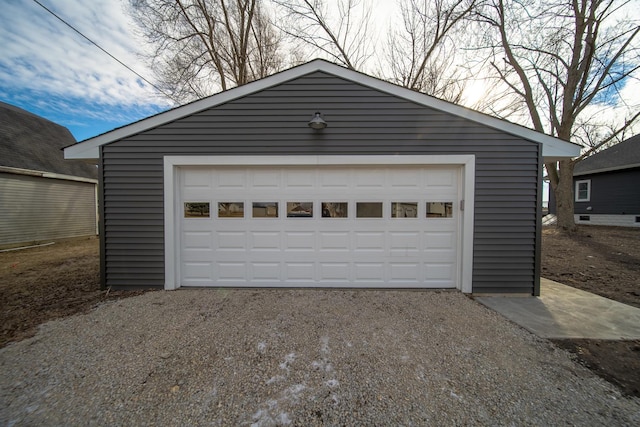 view of garage